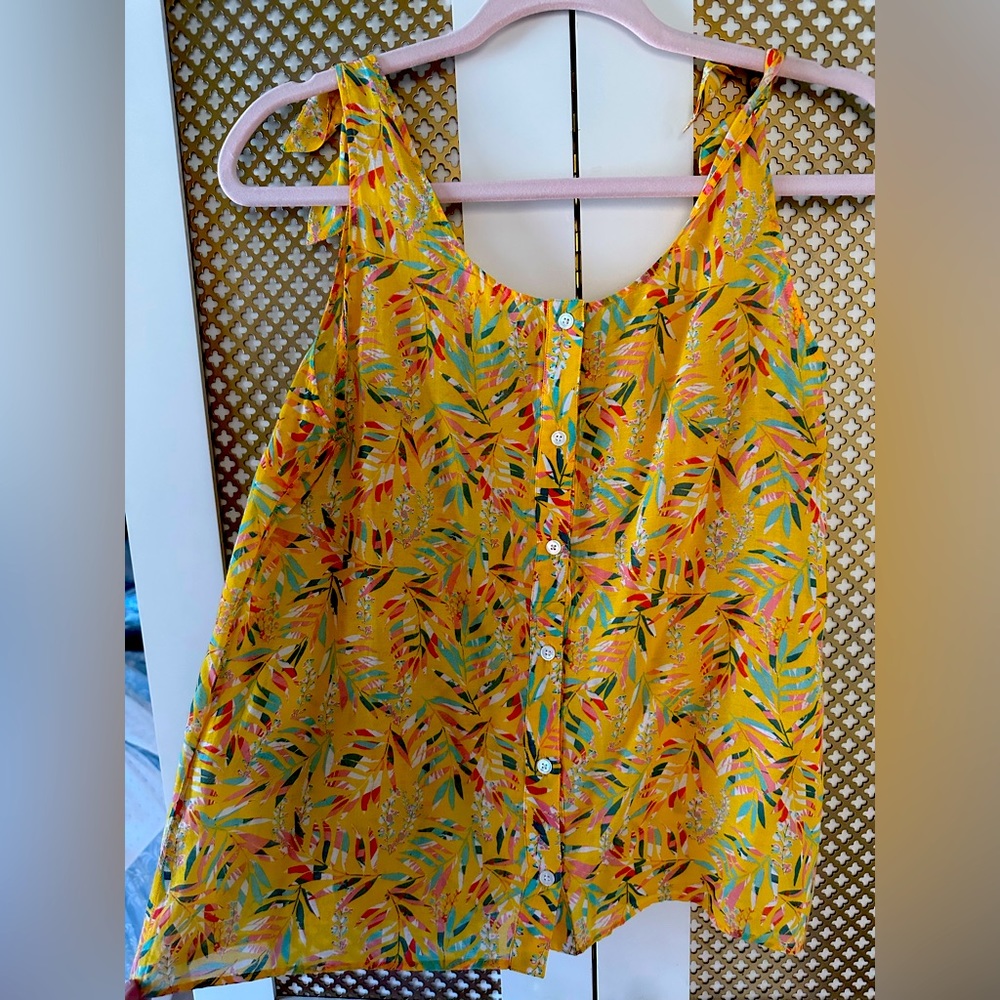 Sezane Yellow Ricci Button TANK - Sz 38/6
